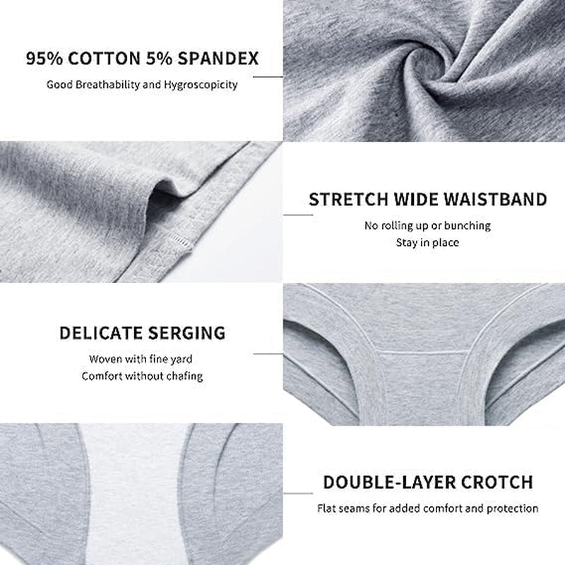 Womens Seamless Boy Shorts Underwear Soft Stretch Boxer Shorts Briefs No Show Panties 2 Packs Black Grey